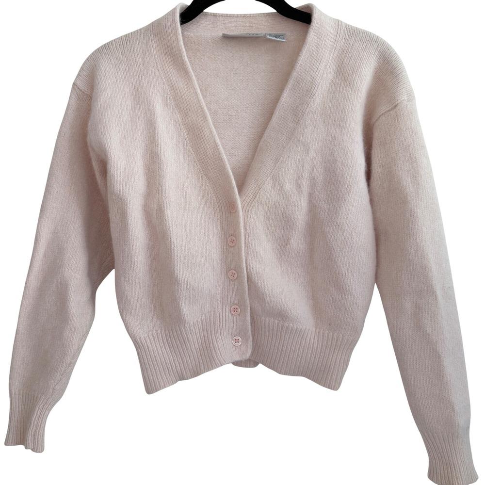 Nordstrom Cardigan Sweater Women S Pink Angora Lambswool V-Neck Vintage Retro